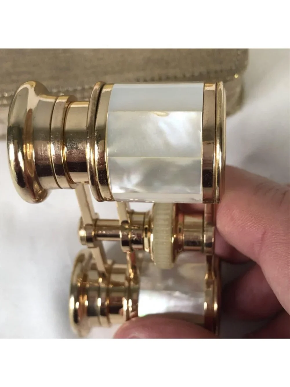 Vintage Gold Mother Of Pearl Opera Glasses 2.5x Binoculars Japan Mignon 1950s
